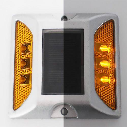 (거치형)사각쏠라LED표지병(점멸등) 황색