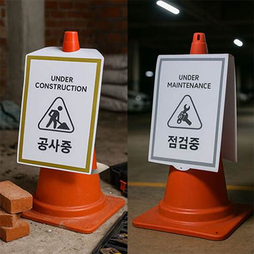 멀티 칼라콘 입간판 단면 / 실버