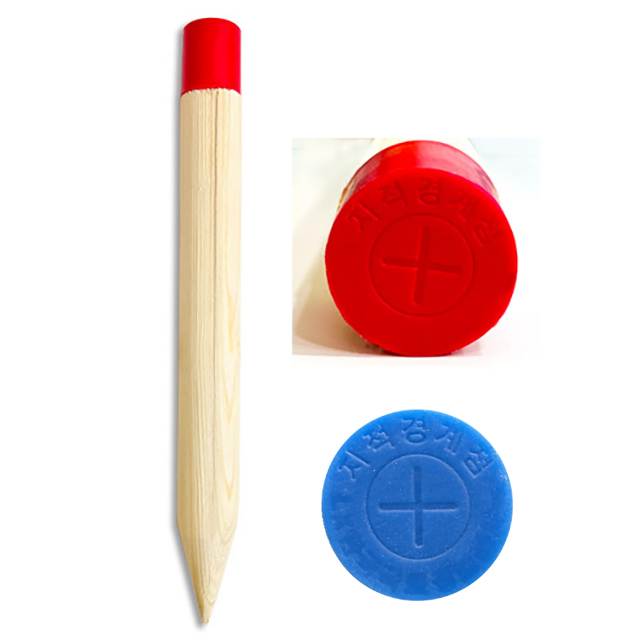 측량말뚝(목재) 청색 / 35*350 (100개입) (재조사용)