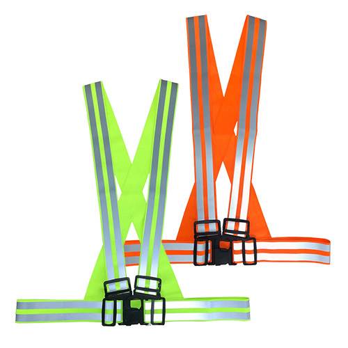 X밴드 야광조끼(2줄) 형광색