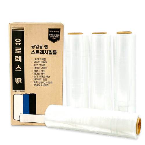 UR 스트레치필름 수동/투명 (4롤/박스) 15mic×350M