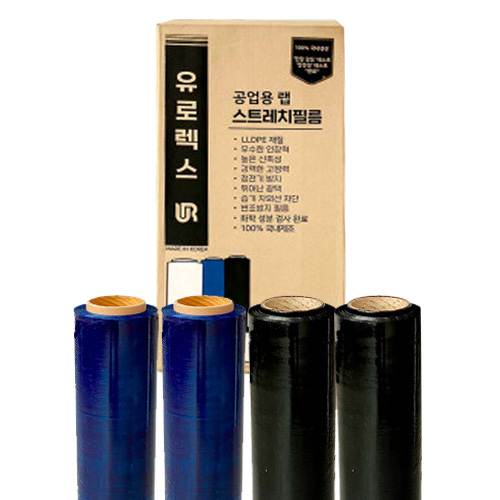 UR 스트레치필름 수동/유색 (4롤/박스) 흑색 / 18mic×350M