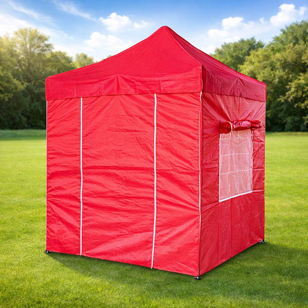 WS 캐노피 / 2M×3M (바람막이) 적색 3면(창틀형)