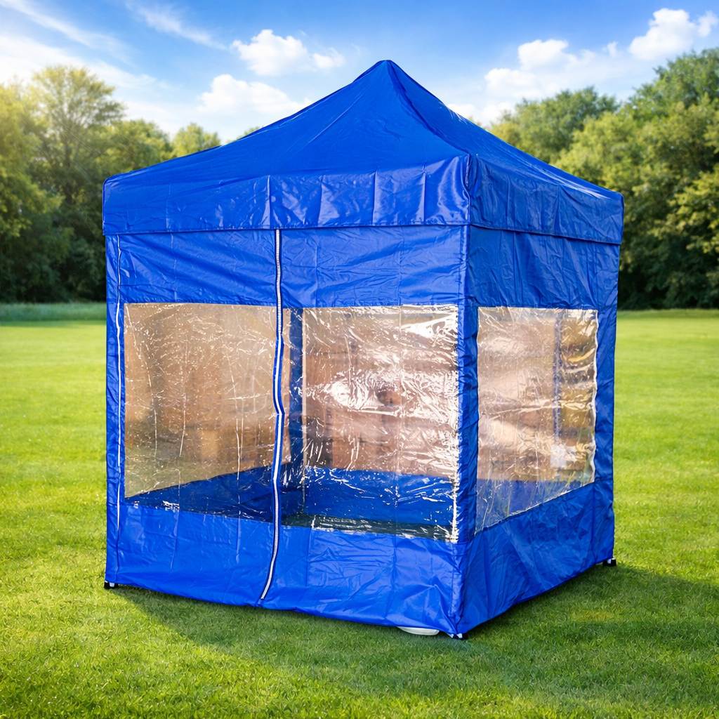 WS 캐노피 / 3M×4.5M (바람막이) 청색 4면(모기장) 1면:민자