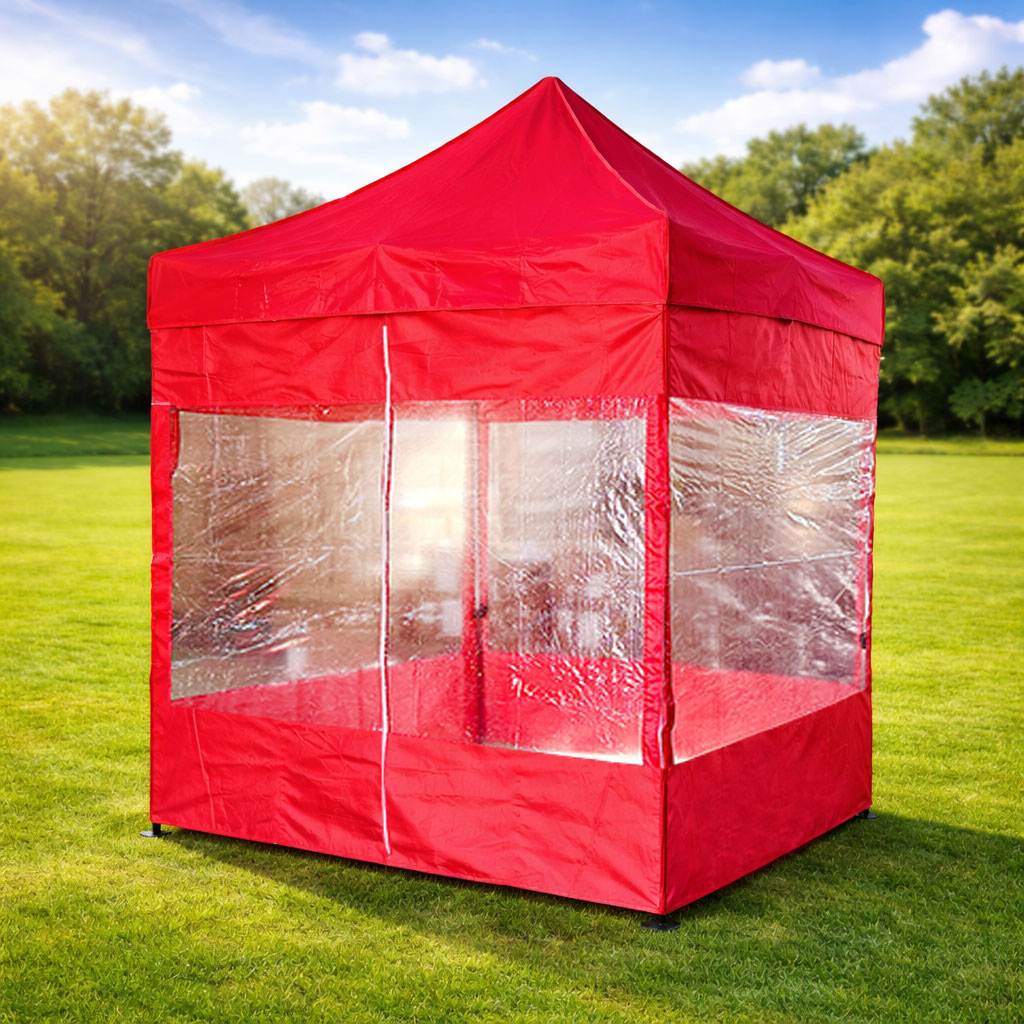 WS 캐노피 / 3M×4.5M (바람막이) 적색 4면(창틀형) 1면:민자