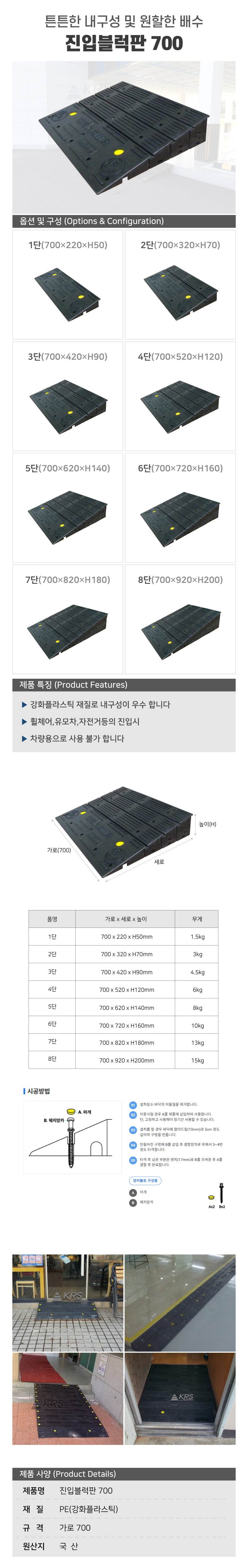 진입블럭판 700 5단 / 700×620×H140