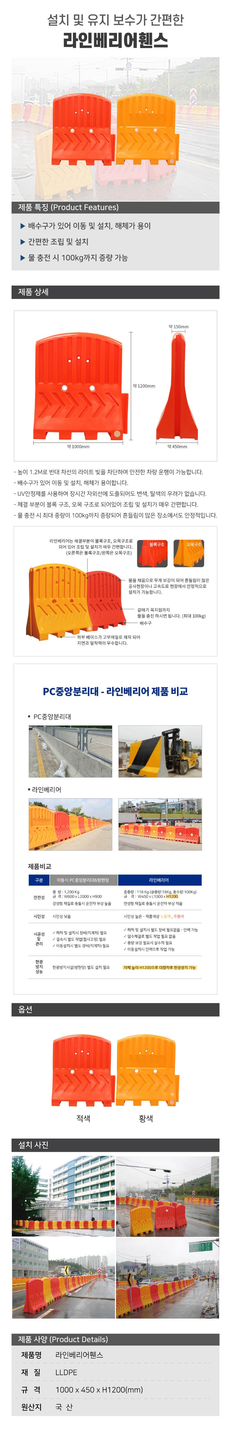 라인베리어휀스 황색(L1000×W450×H1200)