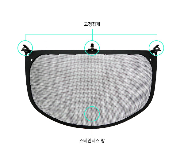 예초기 안면보호구용 망 OSC-951B 340*190H