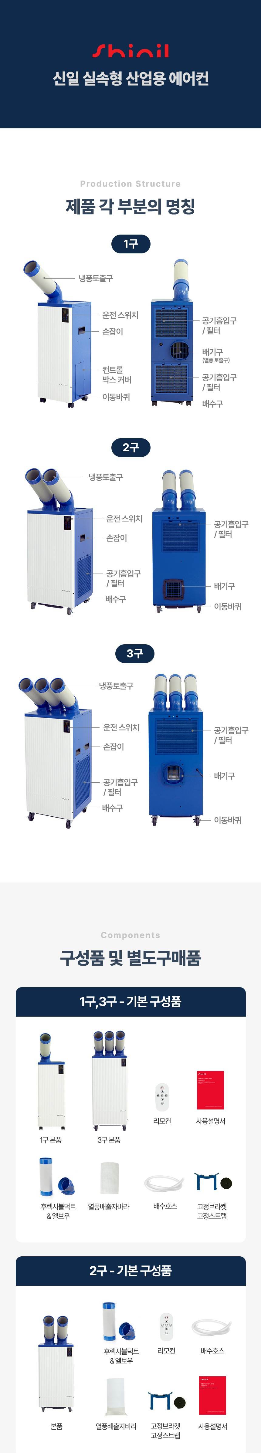 신일 / 실속형 이동식 에어컨 2구 / SMA-E3500K 무료배송