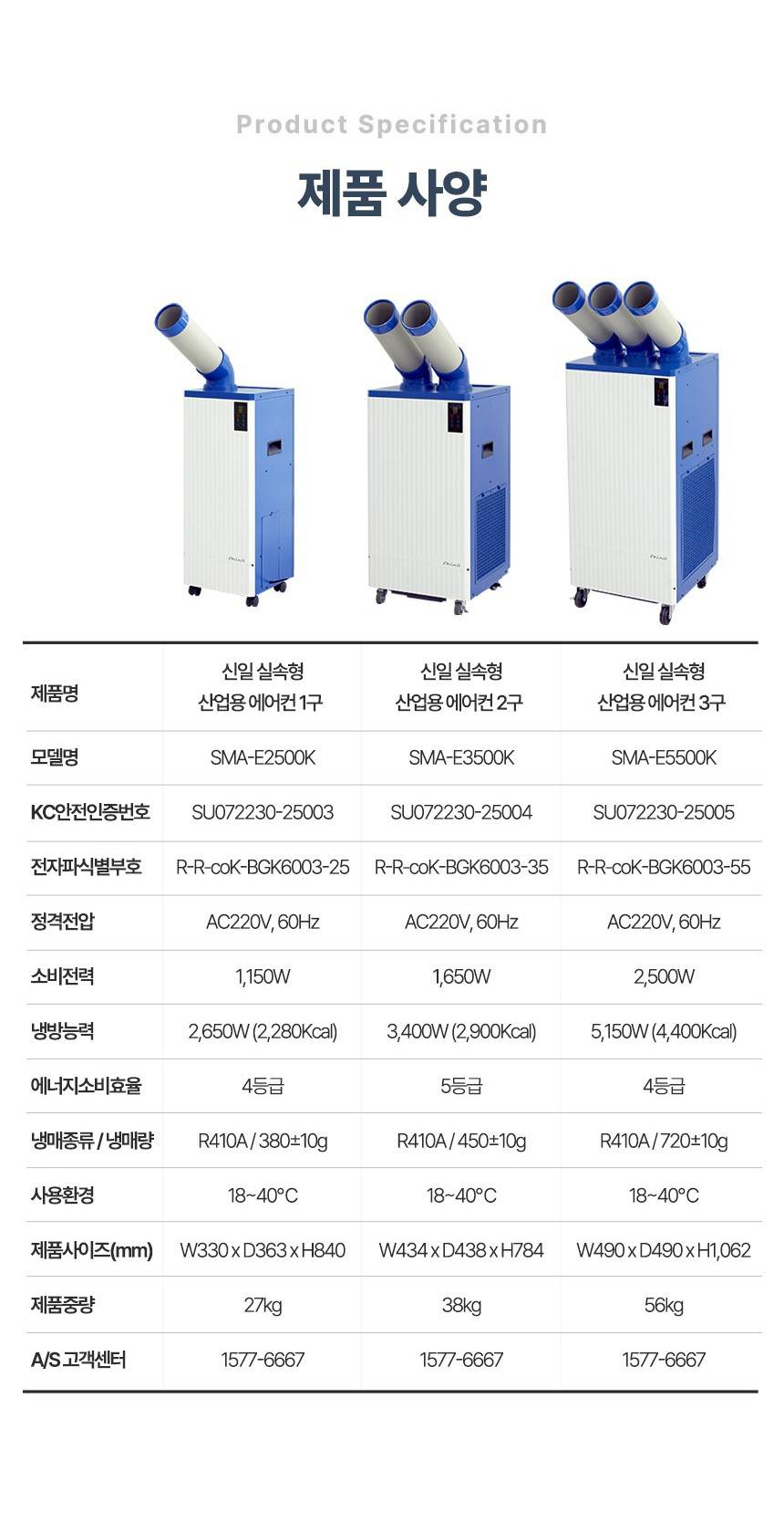 신일 / 실속형 이동식 에어컨 2구 / SMA-E3500K 무료배송