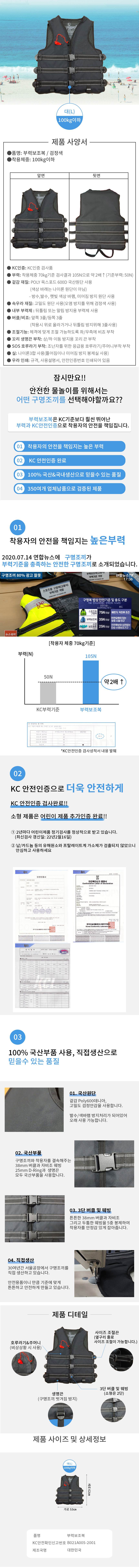 구명조끼(일반) 블랙 블랙 / 대